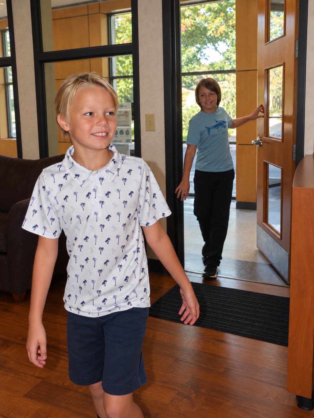 Young patient arriving at Roeder Orthodontics